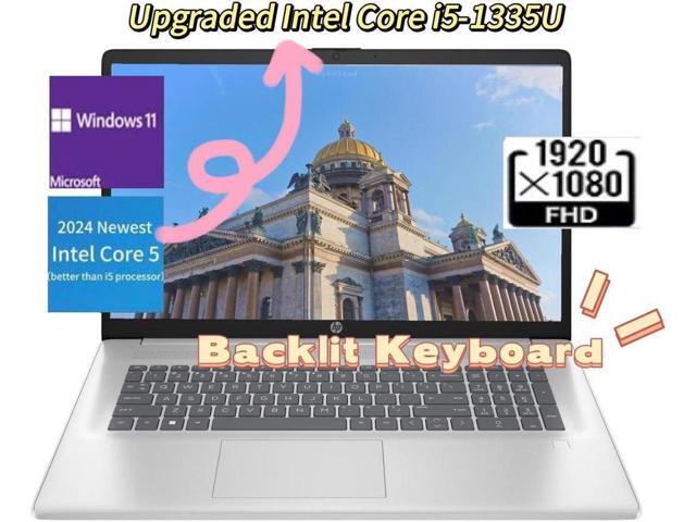 HP 2024 Newest i5 17.3 FHD Laptop,Intel Core 5 120U (better than i5 processor),Wi-Fi 6 and Bluetooth 5.3,8 GB RAM,512 GB SSD,Win 11 Home,Silver