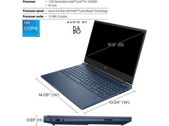 HP Victus Gaming Laptop,15.6 FHD(1920 x 1080),Intel Core i5-12450H,NVIDIA GeForce RTX 3050 GDR6 Graphics,16 GB RAM,1 TB SSD,Windows 11 Pro,Blue