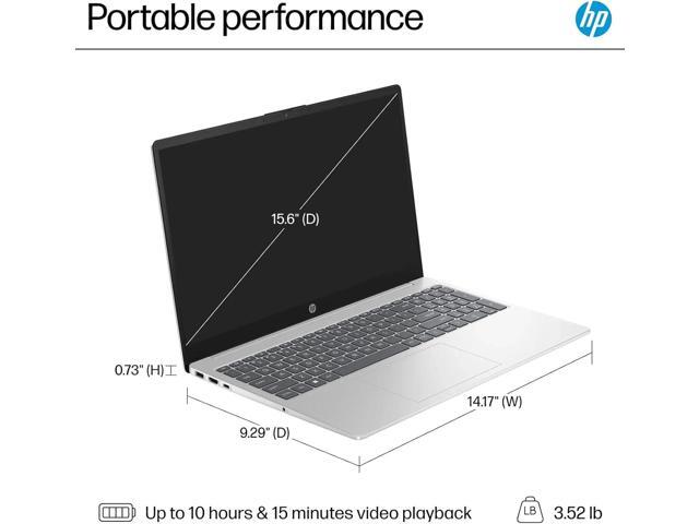 HP 15.6 HD Touch Laptop - Intel Core i3-1215U - Intel UHD Graphics - 32GB RAM,1 TB SSD - Win 11 Pro - Silver