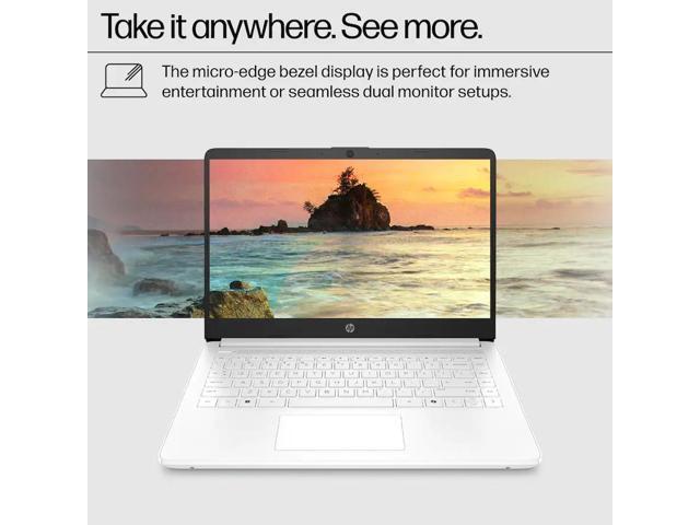 HP 14 Chromebook Laptop - Intel Celeron N4500 - 16GB RAM,64GB eMMC - Win 11 Pro - White