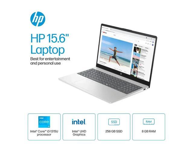 HP 15.6 HD Touchscreen Laptop - Intel core i3-1315U - Intel UHD Graphics - 32GB RAM,2 TB PCIe SSD - Windows 11 Pro - Silver