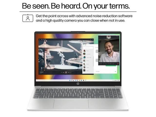 HP 15.6 HD Touchscreen Laptop - Intel core i3-1315U - Intel UHD Graphics - 32GB RAM,2 TB PCIe SSD - Windows 11 Pro - Silver
