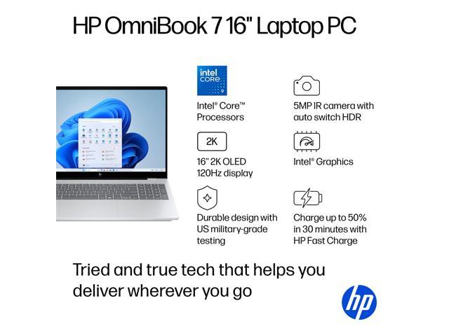 HP OmniBook 7 AI Copilot Laptop,16' 2K OLED 120Hz,Intel Core 9 270H Processor,64GB DDR5 RAM,4 TB SSD,Win 11 Pro