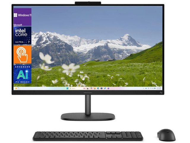 HP OmniStudio All-in-One Desktop,27' FHD Touchscreen,Intel Core Ultra 7 355 Processor + AI Copilot PC,32 GB DDR5 RAM,2 TB SSD,Win 11 Pro,Black