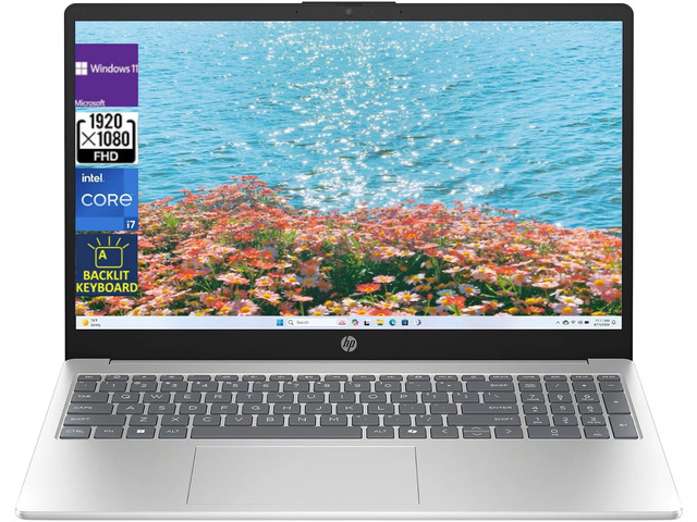HP 15t-fd000 Business Laptop,15.6' FHD IPS Display,Intel Core i7 1360P Processor,Backlit Keyboard,16GB DDR4 RAM,1 TB SSD,Win 11 Home,Silver
