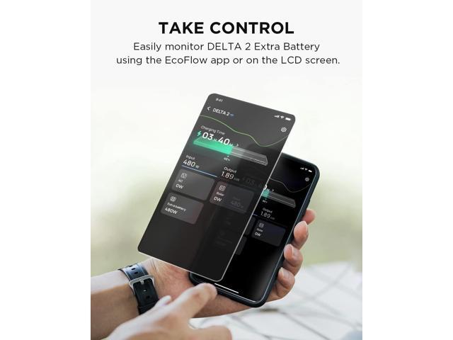 EcoFlow DELTA 2 Extra Battery, 1kWh Added Capacity for Home Backup Power, Portable Battery to Power Multiple Heavy-Duty Devices