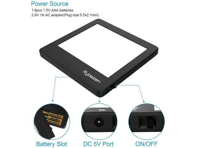Rybozen Ultra-Thin Portable Slide Scanner 5 x 4 Inches LED Light Panel Photo Slides Negatives and Film Viewer