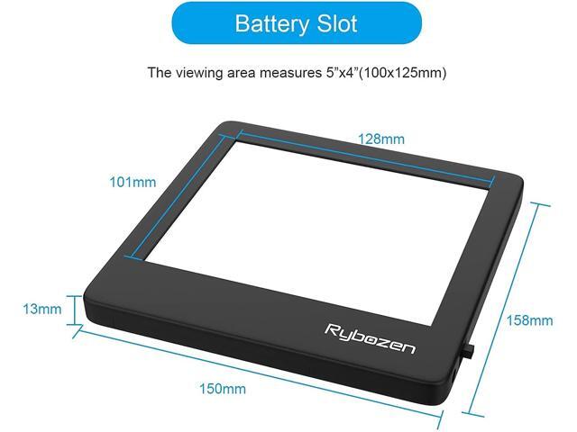 Rybozen Ultra-Thin Portable Slide Scanner 5 x 4 Inches LED Light Panel Photo Slides Negatives and Film Viewer