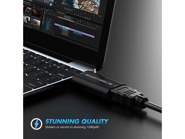 HDMI to USB Video Capture Card, HDMI to USB 1080p USB2.0, Record Directly to Computer for Gaming, Streaming, Teaching, Video Conference or Live...
