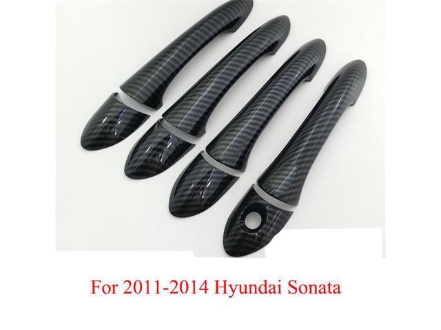 Acaigel Carbon Fiber Look Exterior Door Handle Cover Trim For 2011-2014 Hyundai Sonata