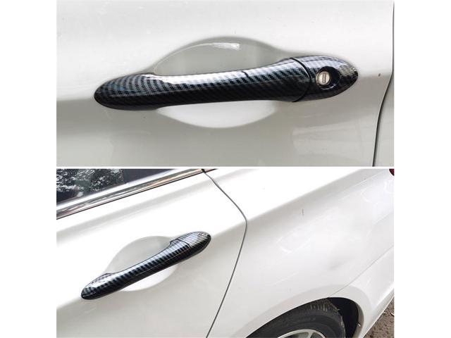 Paiying Carbon Fiber Look Exterior Door Handle Cover Trim For 2011-2014 Hyundai Sonata