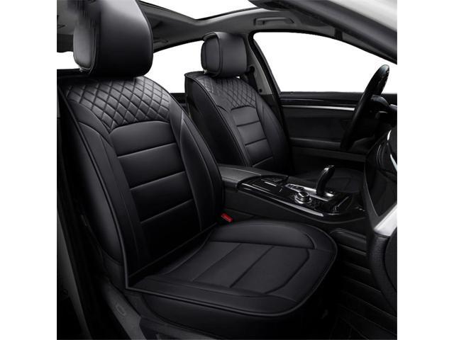 Acaigel Black PU Leather Car Seat Covers Set Cushion 5-seats Interior Pad USA