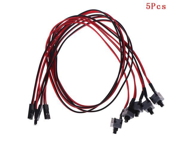 Acaigel 5pcs 50cm Power Switch Cable for Computer Case Motherboard PC Self Reset Switch