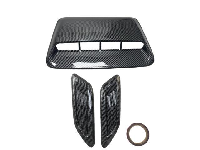 Acaigel 3Pcs Carbon Fiber ABS Car Hood Scoop Center & Side Intake Decorative Covers USA