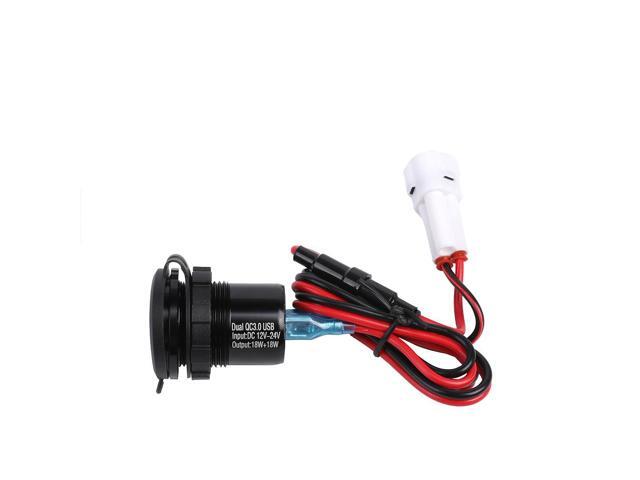 Yingshan 3.0 Quick Charger Dual USB Power Connector Socket with Voltage Display For Yamaha Tenere 700 Rally