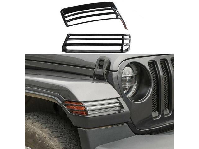 Acaigel Front Wheel Eyebrow Lamp Cover Trim Glossy Black For Jeep Wrangler 2018-2022 US