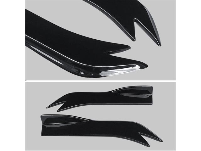 Yingshan 2x Universal SUV Car Rear Bumper Side Chin Splitter Winglet Kit Glossy Black ABS