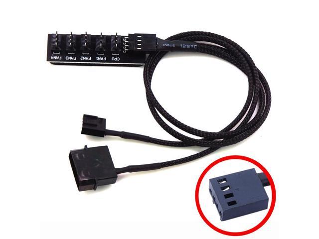Computer Accessories Fan Hub Splitter 1 to 5 Ports 4 Pin PWM Regulator 12V Power Cable Hub Adapter for CPU Cooler Case Chasis Cooling Fan