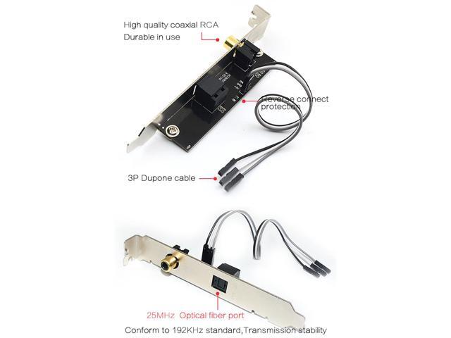 24BIT192KHz SPDIF Daughter Card Optical Fiber Coaxial Digital Sound Card Baffle DAC DTS Decoder for General Motherboard