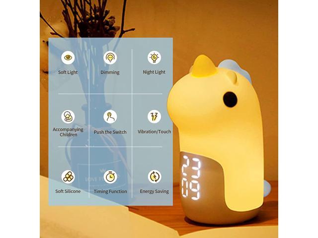 Kids Alarm Clock, Night Lights and Wake Up Lights for Boys Girls Bedroom, Cute Rechargeable Unicorn Digital Alarm Clock for Kids, Birthday Gift,...