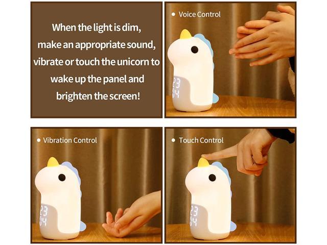 Kids Alarm Clock, Night Lights and Wake Up Lights for Boys Girls Bedroom, Cute Rechargeable Unicorn Digital Alarm Clock for Kids, Birthday Gift,...