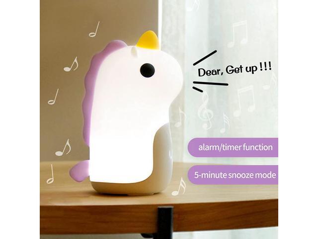 Kids Alarm Clock, Night Lights and Wake Up Lights for Boys Girls Bedroom, Cute Rechargeable Unicorn Digital Alarm Clock for Kids, Birthday Gift,...
