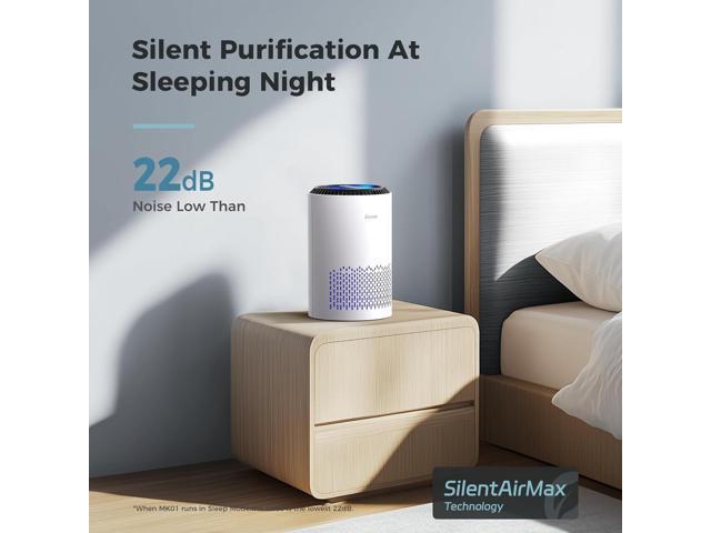 Air Purifiers for Bedroom Home, Air Purifier For Smoke Pollen Dander Hair Smell Air Cleaner with Sleep Mode Speed Control For Bedroom Office, MK01-...