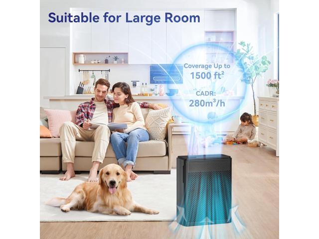 Air Purifiers for Home Pets Covers Up to 1500 Sq Ft,H13 True Hepa Filter with Filter Reminder,Pet Hair Dander Smoke Air Cleaner,22 dB Quiet Sleep...