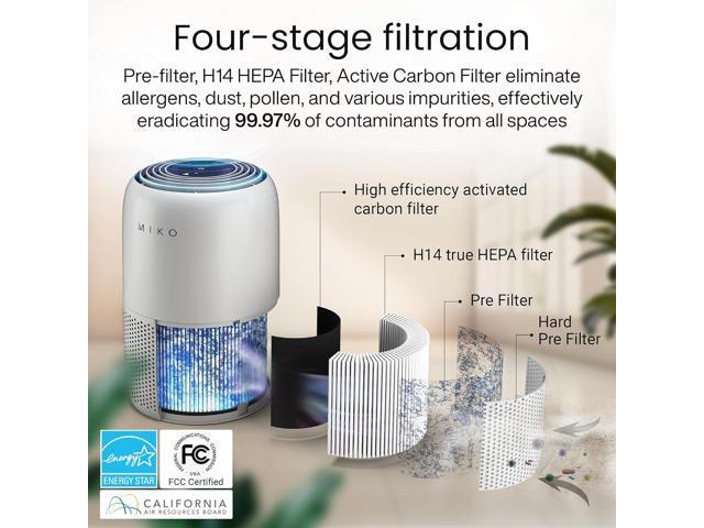 Air Purifier for Bedroom with 3-in-1 HEPA Filter & Sleep Mode, Whisper Quiet, Covers Up to 1200 ft, Smart Wi-Fi App Control - Removes Smoke,...