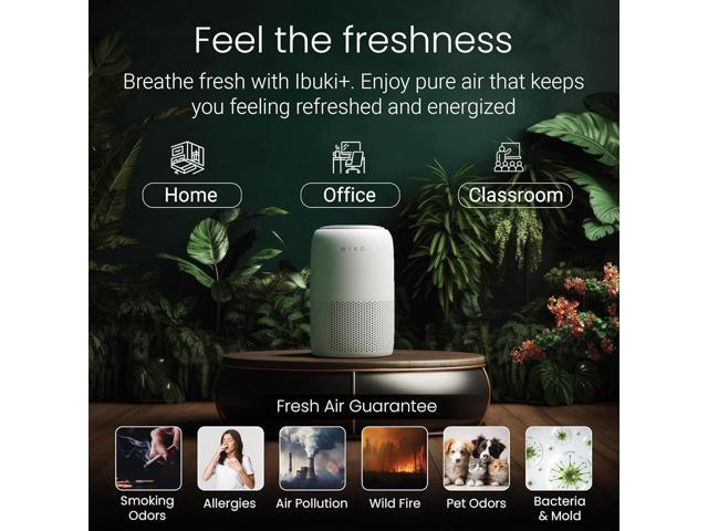 Air Purifier for Bedroom with 3-in-1 HEPA Filter & Sleep Mode, Whisper Quiet, Covers Up to 1200 ft, Smart Wi-Fi App Control - Removes Smoke,...
