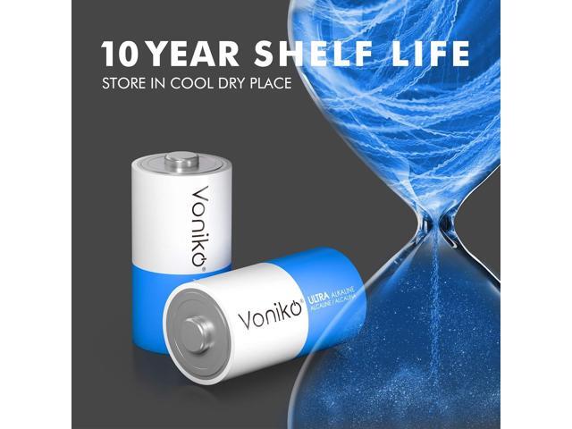 Voniko Ultra Alkaline C Batteries, C Size LR14 Batteries 8 Pack 10-Year Shelf Life and 6-9 Times The Power as Carbon Batteries, C Cell 1.5 Volt...