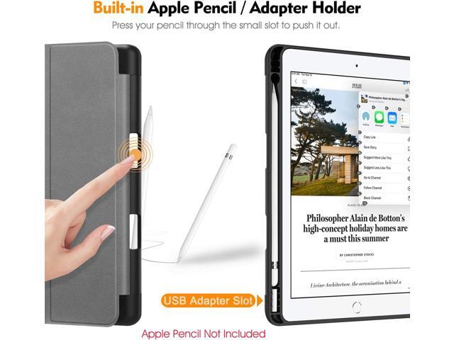 Fintie SlimShell Case for iPad 9th / 8th / 7th Generation (2021/2020/2019 Model) 10.2 Inch - [Built-in Pencil Holder] Soft TPU Protective Stand...