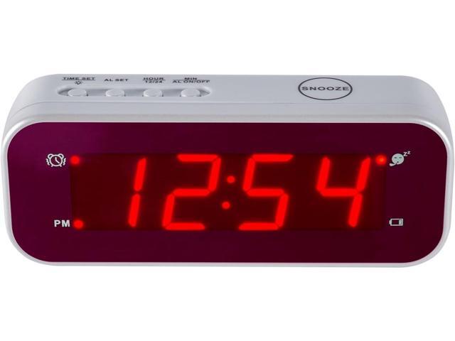 Small Digital Clock Battery Operated, LED Travel Alarm Clock Battery Powered with Snooze, Cordless, Brightness Adjustable, 12/24Hr, Easy to Use