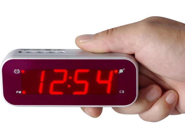 Small Digital Clock Battery Operated, LED Travel Alarm Clock Battery Powered with Snooze, Cordless, Brightness Adjustable, 12/24Hr, Easy to Use