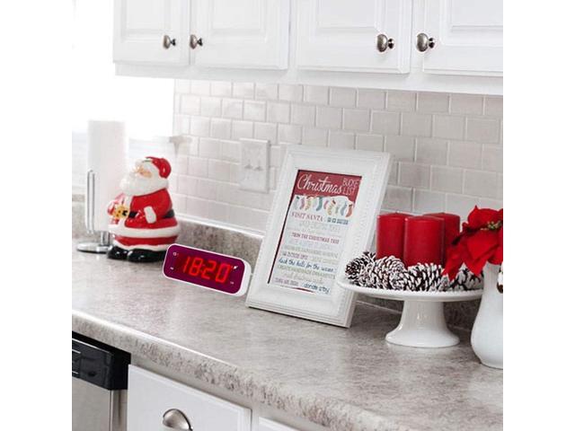 Small Digital Clock Battery Operated, LED Travel Alarm Clock Battery Powered with Snooze, Cordless, Brightness Adjustable, 12/24Hr, Easy to Use