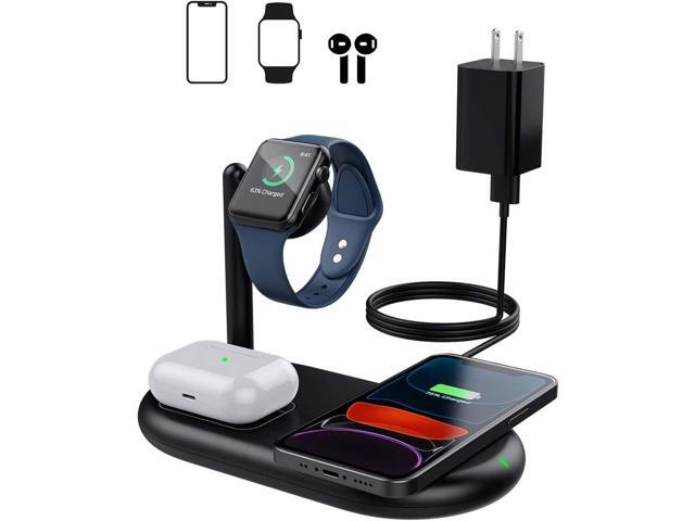 3 in 1 Wireless Charger Qi Fast Charging Station Dock Stand fit iPhone 13/12 Pro Max 12mini/11/11Pro/SE/X/XR/8, iWatch 6/5/4/3/2, Airpods Pro/2/1,...