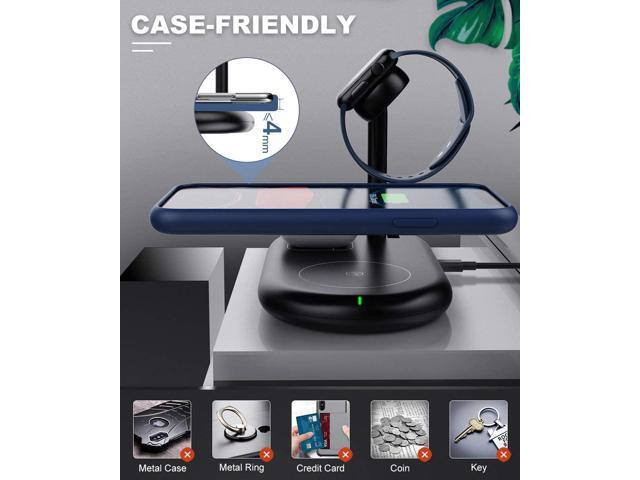 3 in 1 Wireless Charger Qi Fast Charging Station Dock Stand fit iPhone 13/12 Pro Max 12mini/11/11Pro/SE/X/XR/8, iWatch 6/5/4/3/2, Airpods Pro/2/1,...
