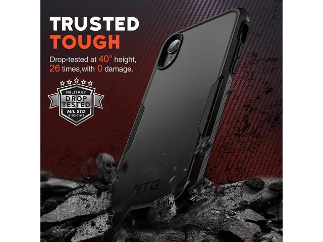 NTG [1st Generation Designed for iPhone XR Case, Heavy-Duty Tough Rugged Lightweight Slim Shockproof Protective Case for iPhone XR 6.1 inch, Black