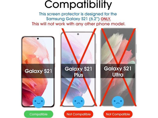amFilm Screen Protector for Samsung Galaxy S21 5G 6.2 inch (2021), Fingerprint ID Compatible, HD Clear, Scratch Resistant Hybrid, with Easy...