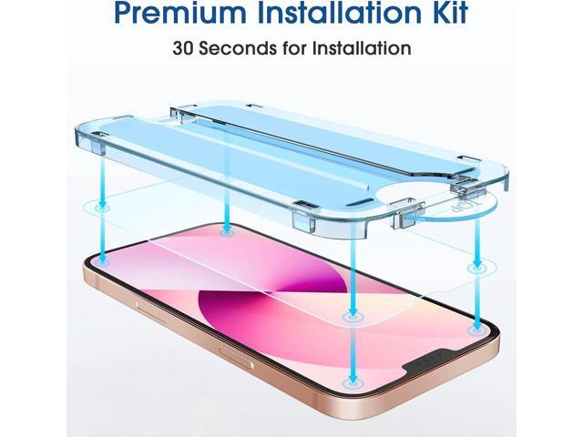 amFilm OneTouch Glass Screen Protector Compatible with iPhone 13 Mini 5.4' 2021 with Easy Installation Kit, Full Coverage Case Friendly, Tempered...