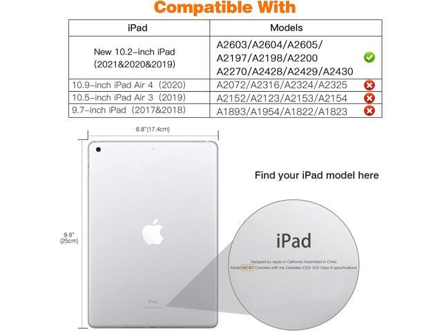 MoKo Case for iPad 10.2 iPad 9th Generation 2021/ iPad 8th Generation 2020/ iPad 7th Gen 2019, Soft Frosted Back Cover Slim Shell Case with Stand...