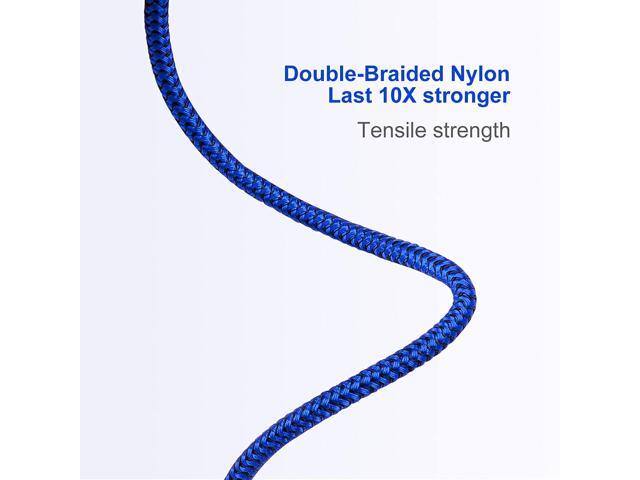 Lightning Cable 10 ft 3Pack Blue Long iPhone Charger Cord 10 Foot Nylon Braided Power Charging Cord Compatible with iPhone 13/12/11/X/XS/XR/XS...