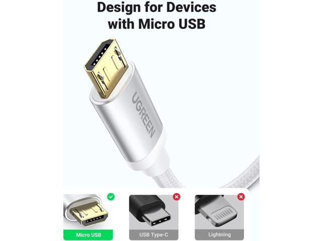U Micro USB Cable Nylon Braided Fast Quick Charger USB to Micro USB 2.0 Android Charging Cord for Galaxy S7 S6 Edge A10, J3 Prime, Redmi Note 5...