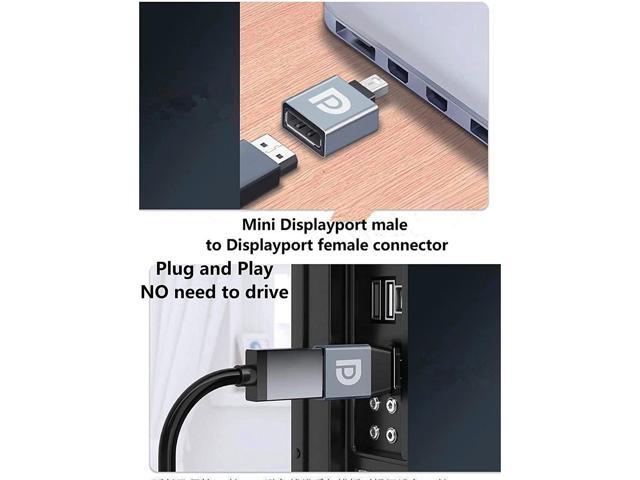 S Mini Displayport to Displayport Adapter Converter 8K@60Hz Mini DP Male to DP 1.4 Female Adapter DP to Mini DP Extender for Laptop PC TV Monitor
