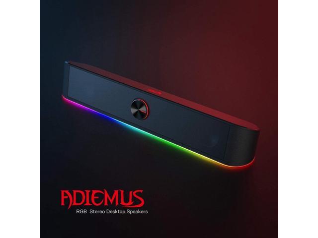 GS560 RGB Desktop Soundbar, 2.0 Channel Computer Speaker with Dynamic Lighting Bar Audio-Light Sync/Display, Touch-Control Backlit with Volume...