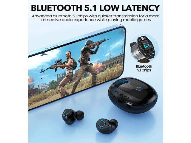 Wireless Earbuds, KORSKR Bluetooth Earbuds Hi-Fi Stereo Bluetooth 5.1 in-Ear Headphones Touch Control Ear Buds Ultra-Long Playtime Quick Pairing...