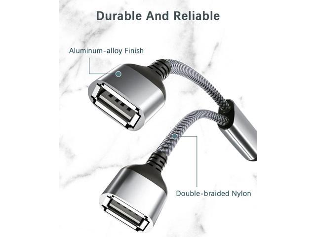 Basesailor USB Splitter Y Cable 3.3FT,USB A 1 Male to 2 Female Extension Cord Converter,Dual Double USB Port Extender Hub Data Charger Power Split...