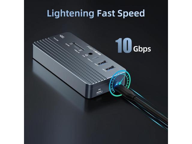 USB C Laptop Docking Station HDMI 4K60Hz with Nvme Enclosure, ACASIS 10-in-1 USB C Hub Multiport Adapter with HDMI, PD, Ethernet, SD/TF, 10G USB...