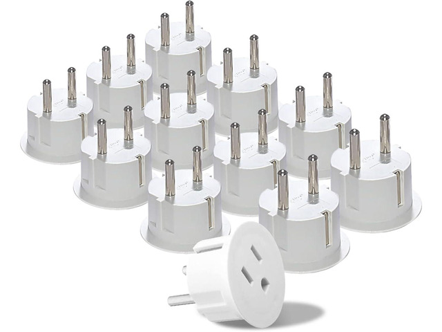 OREI American USA To European plug adapter Type E/F schuko plug adapter - Use in Germany, France, & more - CE Certified For Mobile, Laptop &...