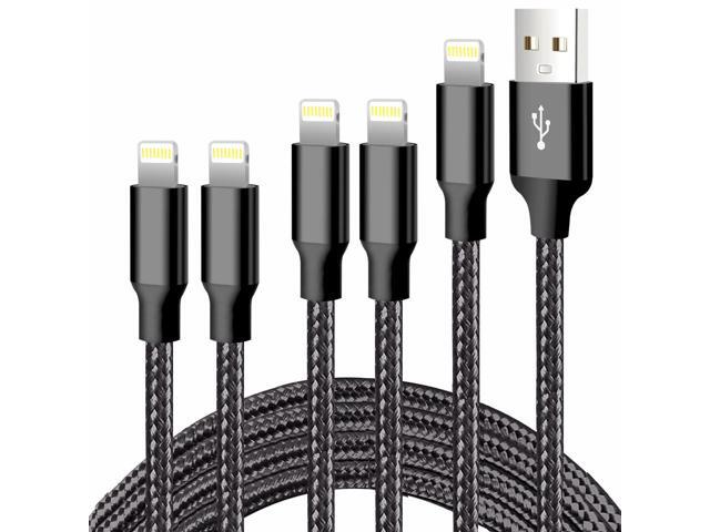 cugunu iPhone Charger, 5 Pack 3/3/6/6/10FT Apple MFi Certified USB Lightning Cable Nylon Braided Fast Charging Cord Compatible for iPhone...